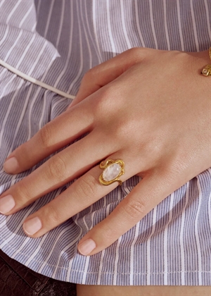 Siren ring Forgyldt Maanesten